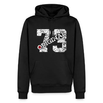 53. GEBURTSTAG 53 JAHRE ORIGINAL 1973 - Männer Premium Bio Hoodie - Schwarz - Vorne - Nico (187cm)
