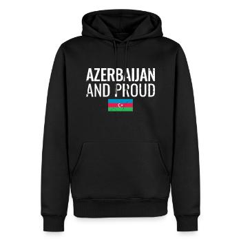Azerbaijan And Proud Aserbaidschan Flagge - Männer Premium Bio Hoodie - Schwarz - Vorne - Nico (187cm)