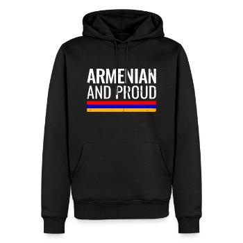 Armenian and Proud Armenien Armenische Flagge - Männer Premium Bio Hoodie - Schwarz - Vorne - Nico (187cm)