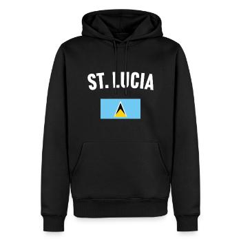 St. Lucia Flagge - Männer Premium Bio Hoodie - Schwarz - Vorne - Nico (187cm)
