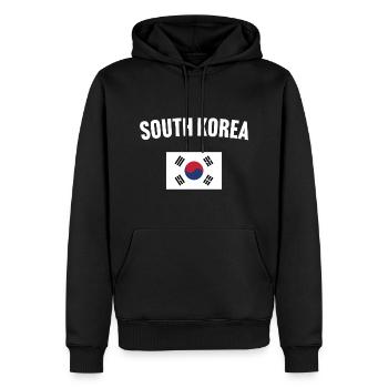 Drapeau de la Corée du Sud - Sweat à capuche Premium bio Homme - noir - Devant - Nico (187cm)