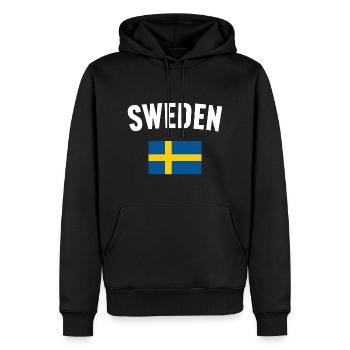 Drapeau de la Suède - Sweat à capuche Premium bio Homme - noir - Devant - Nico (187cm)