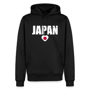 Japan Japanische Flagge Japaner - Männer Premium Bio Hoodie - Schwarz - Vorne - Nico (187cm)