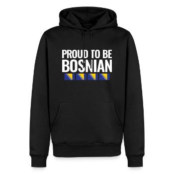 Proud To Be Bosnian Bosnien Balkan Bosnisch - Männer Premium Bio Hoodie - Schwarz - Vorne - Nico (187cm)