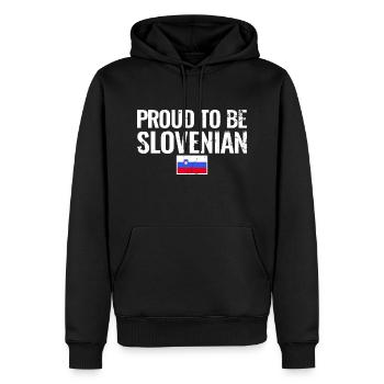 Slovénie Drapeau slovène Drapeau slovène Slovène - Sweat à capuche Premium bio Homme - noir - Devant - Nico (187cm)