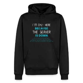 nerd coder server download error 404 - Männer Premium Bio Hoodie - Schwarz - Vorne - Nico (187cm)