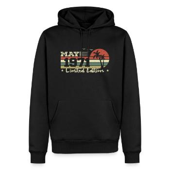 Mai Jahrgang 53. Jahrestag Geboren 1971 Vibe - Männer Premium Bio Hoodie - Schwarz - Vorne - Nico (187cm)