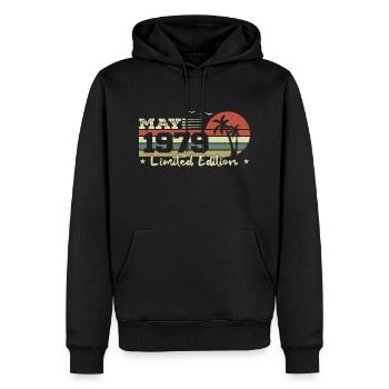 May Vintage 45th Anniversary Born 1979 Vibe - Men’s Premium Organic Hoodie - black - Front - Nico (187cm)