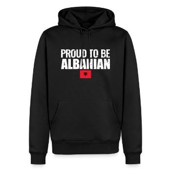 Proud To Be Albanian Albania Albanian Flag - Men’s Premium Organic Hoodie - black - Front - Nico (187cm)