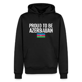 Proud To Be Azerbaijan Aserbaidschan Flagge - Männer Premium Bio Hoodie - Schwarz - Vorne - Nico (187cm)
