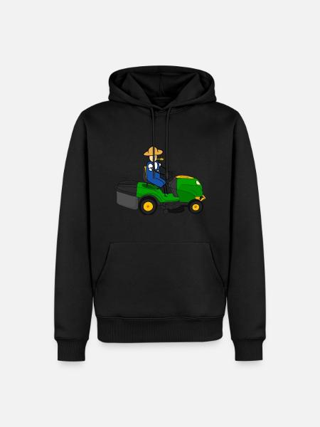 Rasenmäher Traktor fahren - Männer Premium Bio Hoodie - Schwarz
