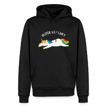Gliterally Can’t - Licorne endormie et fatiguée - Sweat à capuche Premium bio Homme - noir - Devant - Nico (187cm)