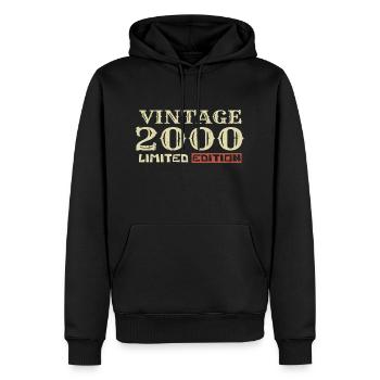 2000 Vintage :24e Anniversaire Cadeau Rétro Unique - Sweat à capuche Premium bio Homme - noir - Devant - Nico (187cm)