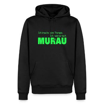 Therapie Murau - Männer Premium Bio Hoodie - Schwarz - Vorne - Nico (187cm)