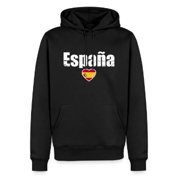 Espana Espagne Espagne Vintage Drapeau Espagnol - Sweat à capuche Premium bio Homme - noir - Devant - Nico (187cm)