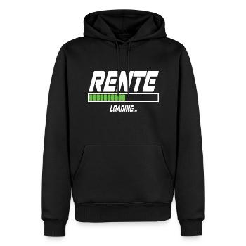 Rente Loading... - Männer Premium Bio Hoodie - Schwarz - Vorne - Nico (187cm)