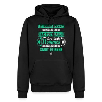 Saint-Étienne,football,socer,club,football, - Men’s Premium Organic Hoodie - black - Front - Nico (187cm)