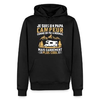 je suis un papa campeur t-shirt camping-car - Sweat à capuche Premium bio Homme - noir - Devant - Nico (187cm)