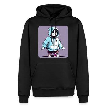 Fantôme cool en sweat à capuche - Sweat à capuche Premium bio Homme - noir - Devant - Nico (187cm)