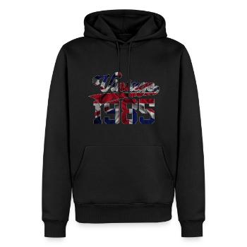 41E ANNIVERSAIRE VINTAGE 1985 - Sweat à capuche Premium bio Homme - noir - Devant - Nico (187cm)
