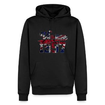 29E ANNIVERSAIRE VINTAGE 1997 - Sweat à capuche Premium bio Homme - noir - Devant - Nico (187cm)