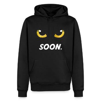 Katzenaugen bald gelb - Männer Premium Bio Hoodie - Schwarz - Vorne - Nico (187cm)