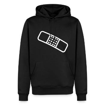 Pflaster - Männer Premium Bio Hoodie - Schwarz - Vorne - Nico (187cm)