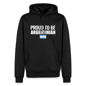 Proud To Be Argentinian Argentina Argentine - Men’s Premium Organic Hoodie - black - Front - Nico (187cm)