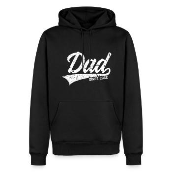 PAPA SEIT 2022 DAD SINCE 2022 - Männer Premium Bio Hoodie - Schwarz - Vorne - Nico (187cm)