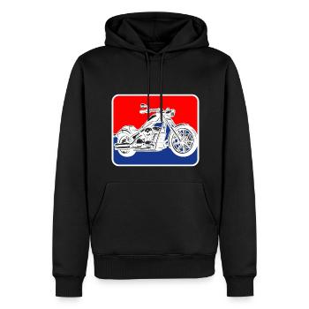 Chopper american Motorrad Logo - Männer Premium Bio Hoodie - Schwarz - Vorne - Nico (187cm)