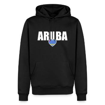 Aruba Aruba Drapeau Fier Aruban - Sweat à capuche Premium bio Homme - noir - Devant - Nico (187cm)
