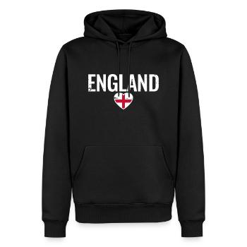 Angleterre Drapeau anglais Anglais - Sweat à capuche Premium bio Homme - noir - Devant - Nico (187cm)