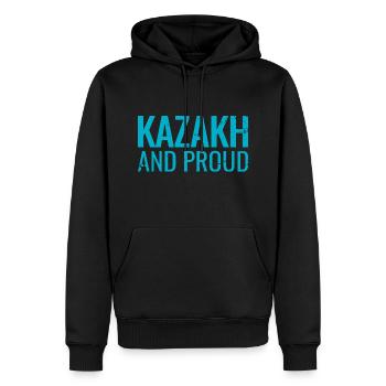 Kazakh And Proud Kasachstan Kasachisch Kasache - Männer Premium Bio Hoodie - Schwarz - Vorne - Nico (187cm)