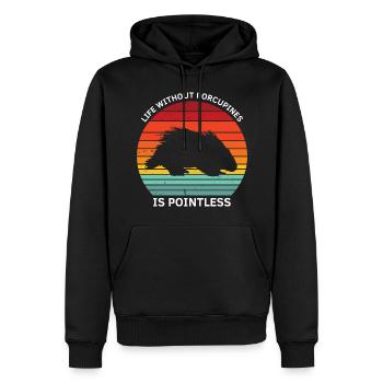 Dessins de porc-épic pour fan de porc-épic hérisson - Sweat à capuche Premium bio Homme - noir - Devant - Nico (187cm)