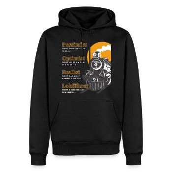 Zug Spruch, lustiger Zug Spruch, Zugliebhaber - Männer Premium Bio Hoodie - Schwarz - Vorne - Nico (187cm)
