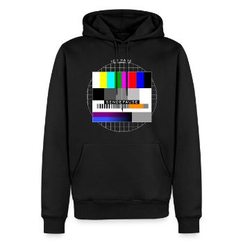 Ich habe Sendepause Testbild - Männer Premium Bio Hoodie - Schwarz - Vorne - Nico (187cm)