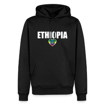 Ethiopie Ethiopie Drapeau Éthiopien - Sweat à capuche Premium bio Homme - noir - Devant - Nico (187cm)