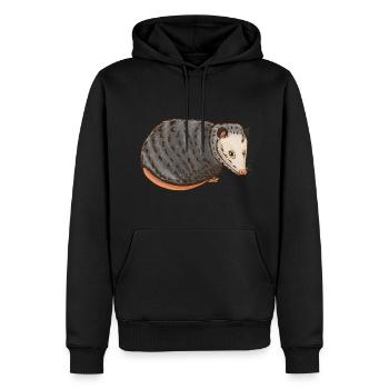 Opossum - Männer Premium Bio Hoodie - Schwarz - Vorne - Nico (187cm)