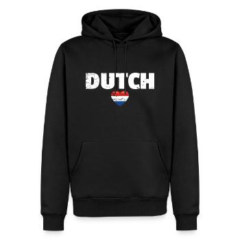 Pays-Bas néerlandais Drapeau néerlandais Pays-Bas - Sweat à capuche Premium bio Homme - noir - Devant - Nico (187cm)