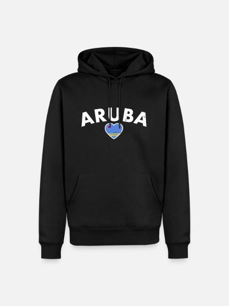 Arubaanse Vlag Trots Arubaans - Mannen Premium Bio hoodie - zwart