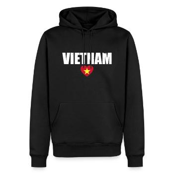 Vietnam Vietnamesische Flagge Vietnamese - Männer Premium Bio Hoodie - Schwarz - Vorne - Nico (187cm)