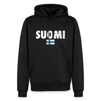 Suomi Finland Finnish flag Finn - Men’s Premium Organic Hoodie - black - Front - Nico (187cm)