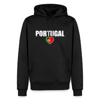 Portugal Vintage Portugiesische Flagge - Männer Premium Bio Hoodie - Schwarz - Vorne - Nico (187cm)