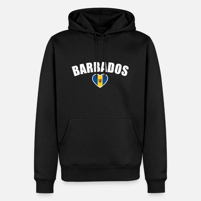 Barbade Barbade Drapeau Barbadien - Sweat à capuche Premium bio Homme - noir