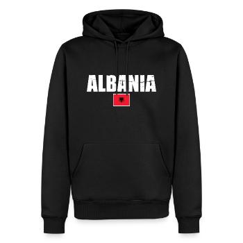 Albanien Vintage Albanische Flagge - Männer Premium Bio Hoodie - Schwarz - Vorne - Nico (187cm)
