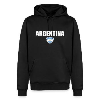 Argentina Argentinien Argentinische Flagge - Männer Premium Bio Hoodie - Schwarz - Vorne - Nico (187cm)