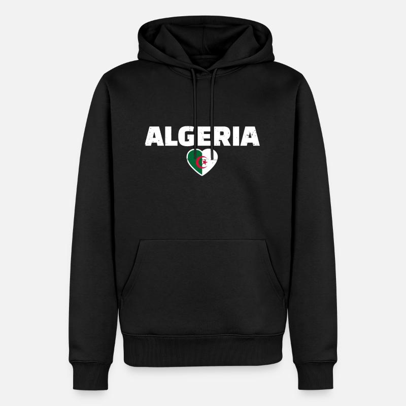 Algérie Algérie Drapeau algérien - Sweat à capuche Premium bio Homme - noir