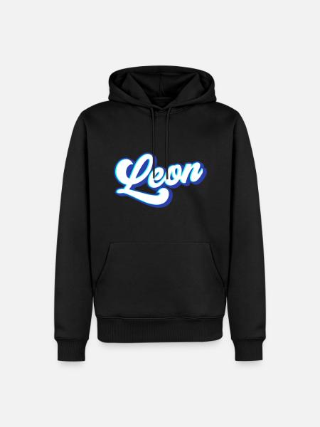 Leon | Farben änderbar - Männer Premium Bio Hoodie - Schwarz