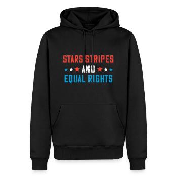 Stars Stripes and Equal Rights 4 juillet Femmes - Sweat à capuche Premium bio Homme - noir - Devant - Nico (187cm)