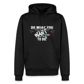 Motorrad motor-biker Motorradfahrer - Männer Premium Bio Hoodie - Schwarz - Vorne - Nico (187cm)
